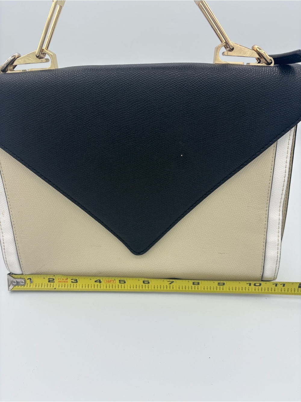 Zara Classic Top-Handle Satchel - Black & Cream (missing crossbody strap) - Picture 10 of 15
